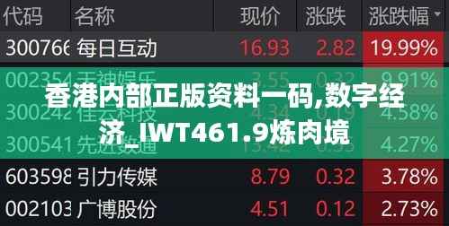 香港内部正版资料一码,数字经济_IWT461.9炼肉境