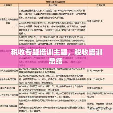 税收专题培训主题,税收培训总结