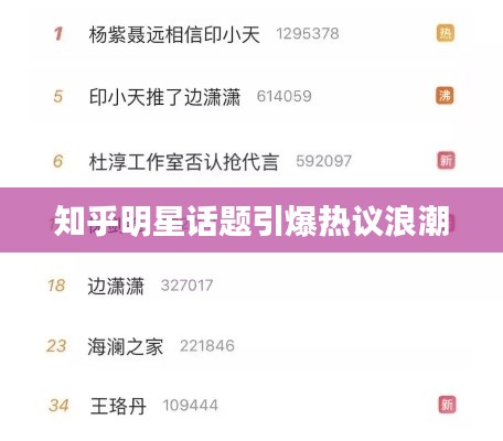 知乎明星话题引爆热议浪潮