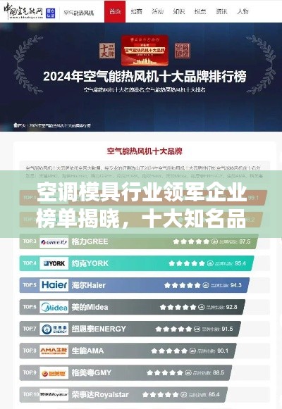 空调模具行业领军企业榜单揭晓,十大知名品牌企业排名
